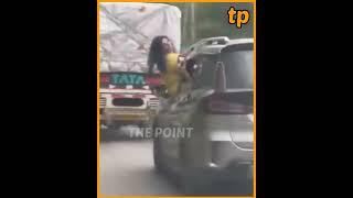 शिमला में पर्यटकों का हुड़दंग: चलती कार की खिड़की से बाहर निकल गई लड़की... देखिए...