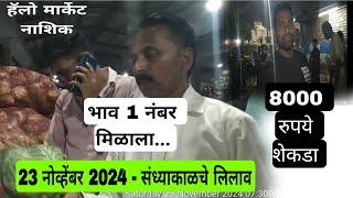 23 नोव्हेंबर 2024| संध्याकाळचे लिलाव नाशिक मार्केट| Vegetables Market Nashik bajar bhav today