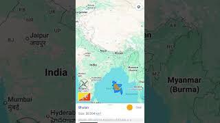 Bangladesh vs Bhutan world size comparison geography