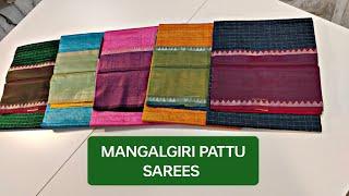 Beautiful mangalagiri pattu sarees with Nice kanchi border with contrast border & pallu..