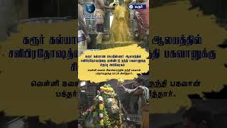 கரூர் : சனி பிரதோஷத்தை முன்னிட்டு நந்தி பகவானுக்கு சிறப்பு பொருட்களால் அபிஷேகம்