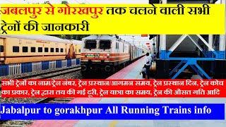 जबलपुर से गोरखपुर तक चलने वाली सभी ट्रेनों की जानकारी| Jabalpur to Gorakhpur Train
