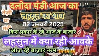 02 जनवरी 2025 आज के दलोदा मंडी लहसुन के भाव ।today lahsun ke bhav | daloda mandi bhav | today bhav |