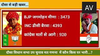 देखिए दौसा से बड़ी खबर,विधान सभा उप चुनाव मत गणना  में कौन किस पर भारी…?