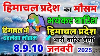 Himachal Pradesh Today Weather Forecast हिमाचल प्रदेश भारी बारिश 8 January  2025 mosam 8 जनवरी 2025