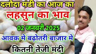 दलौदा मंडी आज का लहसुन का भाव 02 जनवरी 2025 |garlic rate today daloda Mandi