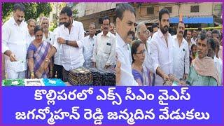 కొల్లిపర లో మాజీ సీఎం వైయస్ జగన్మోహన్ రెడ్డి జన్మదినోత్సవ వేడుకలు ll cm birthday celebration