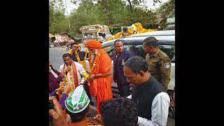 राज्य सभा सांसद श्री उमेशनाथजी महराज थांदला नौगांवा मे श्री बाबा रामदेव मंदिर प्राण प्रतिष्ठा मे आये