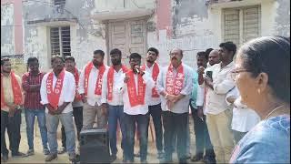 పెగడపల్లి గ్రామ సభలో మాట్లాడుతున్న hms శ్రీరాంపూర్ ఉపాధ్యక్షుడు తిప్పారు సారయ్య గారు