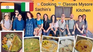 Mysore Food tour with Italian 🇮🇹 Students | Cooking classes Mysore Sachin’s kitchen 🇮🇳