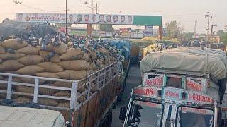 धान मंडी कोटा राजस्थान trucks भीड़🥵🥵पूरा रोड जाम हो गया