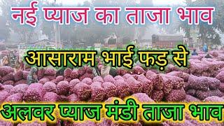 Today News Red Onion Price# आसाराम भाई फड़ से लाइव नीलामी अलवर प्याज मंडी ताजा भाव