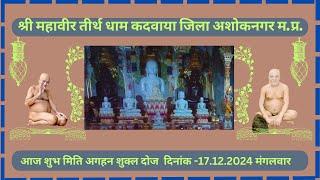 श्री १००८ अतिशयकारी महावीर धाम कदवाया जिला अशोकनगर म.प्र.आज की शान्तिधारा दिनांक 17.12.2024 मंगलवार