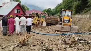 Flash floods due to cloud bursting hit Padabal Area of Kangan in central Kashmir's Ganderbal distt