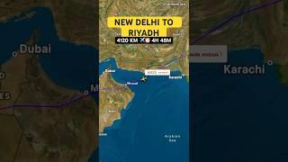 NEW DELHI TO RIYADH FLIGHT ROUTE || AIRBUS A320 ||