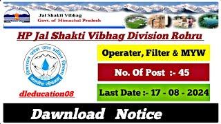 HP Jal Shakti Vibhag Division Rohru
