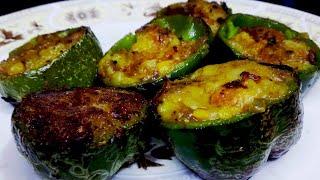 ऐसे शिमला मिर्च भरवां बनाओगे तो उंगलियां चाटते रहजायेंगे/simla mirch bharwa/potato stuffed capsicum