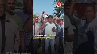 Tea workers at Fatemabad Tea Estate in Assam's Baksa staged a massive protest