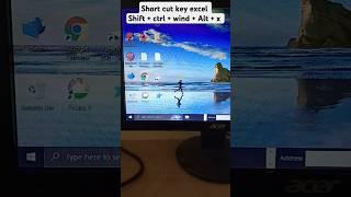 Computer 🖥️ short cut key : Excel ,,  # Computer 🖥️ 10 me # !   Shift + Ctrl  + windows + Alt + X .