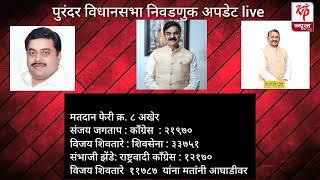 विजय शिवतारे ११७८७ मतांनी आघाडीवर आठवी फेरी पूर्ण पुरंदर विधानसभा