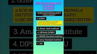 BEST PHYSIOTHERAPY COLLEGES DELHI 🎓🩺