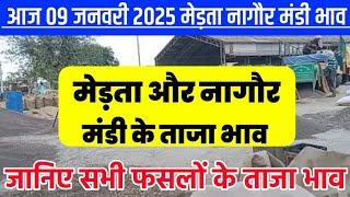 आज मेड़ता नागौर मंडी के भाव| 09/01/2025 सभी फसलों के ताजा मंडी भाव| Merta City Nagaur Mandi Ka bhav,