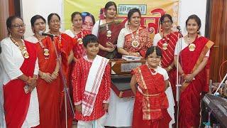 অরিত্রী singing with কোয়েলের সুরে in আগমনী by চিরন্তনী at Salt Lake