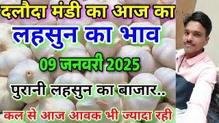 दलौदा मंडी आज का लहसुन का भाव 09 जनवरी 2025 |garlic rate today daloda Mandi |aaj ka lahsun bhav