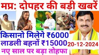 नए साल पर बड़ा तोहफा | किसानों को मिलेंगे ₹6000 | PM आवास योजना राशि | MP Afternoon News