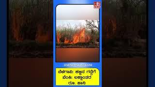 Belgaum Sugarcane Field Fire | Lakhs of Rupees in Damage  Latest Update ಬೆಳಗಾವಿ ಕಬ್ಬಿನ ಗದ್ದೆಗೆ ಬೆಂಕಿ