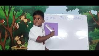 Sai Veer | Slanting Line Pre Writing Strokes | Rise Learning World Kakinada.