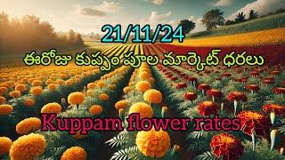 21.11.24 ఈరోజు కుప్పం మార్కెట్ లో పూలు ధరలు // Today flowers rates In kuppam market Chittoor