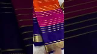 🇮🇳Exclusive ಮೈಸೂರು ಶುದ್ಧ Namrata Gowda 3D Tri Color ರೇಷ್ಮೆ ಸೀರೆ 24|silk mark|120gm|11599