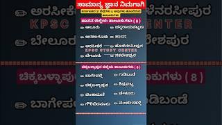 ಹಾಸನ & ಚಿಕ್ಕಬಳ್ಳಾಪುರ ಜಿಲ್ಲೆಯಲ್ಲಿ ಕಂಡುಬರುವ ತಾಲೂಕುಗಳು|