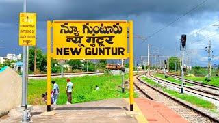 Tenali వైపు నుంచీ New Guntur రైల్వే స్టేషన్ లోకి వెళుతున్న 16031 అండమాన్ ఎక్స్‌ప్రెస్