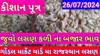 ભાગ.2 !26/07/2024!લસણ ના બજાર ભાવ ગોંડલ | lahsun ka bhav Gondal | Gondal market yard na bajar