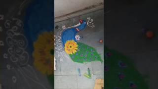 Peacock rangoli for Diwali Singrauli Madhya Pradesh😯