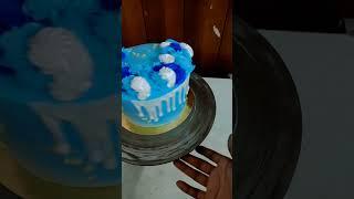 Blue color cake design