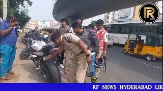 Rajendra Nagar Traffic Police Ne Rajendra Nagar Ke Elaqe Mein Sports Bikes Per Stunts