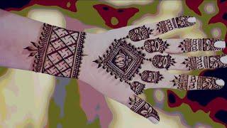 सिंपल एंड ब्यूटीफुल मधुबनी मेहंदी डिजाइन Easy full hand mehndi design for