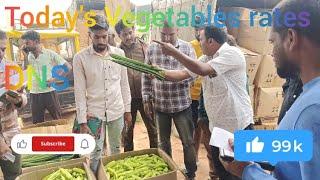 Today's Vegetables rates at DNS Mandi, Kolar Karnataka 26 November 24 🫑🥒🍆🌶️🥬🥕🌽🍠🫘🍅🥭🥦🍉🧅