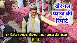 लाल प्याज का भाव 17 दिसंबर 2024 | today onion report Alwar | khairthal pyaj Mandi bhav