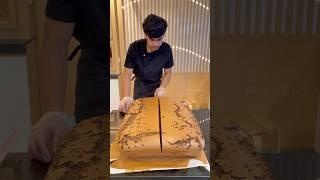 Amazing Chocolate Castella Cake Cutting