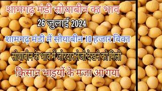 26 जुलाई 2024 शामगढ़ मंडी का सोयाबीन का भाव shamgarh Mandi ka soybean ka bhav