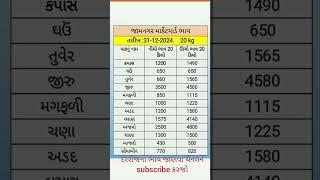 આજના જામનગર #માર્કેટયાર્ડ ના ભાવ |31-12-2024