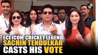 Maharashtra Elections 2024: Sachin Tendulkar casts his vote along with family in Mumbai