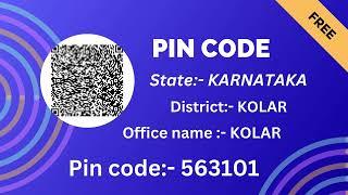 Karnataka Kolar Ka pin code 563101 / Kolar ka post office