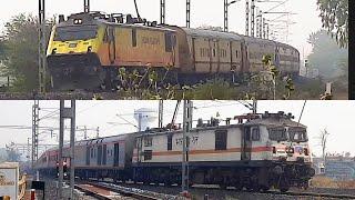 Tejas locomotive pulling 09854 Mahuva - Dhola Junction passenger & 19255 Surat - Mahuva express.