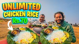 We Ate UNLIMITED Dehati Chicken Rice for Rs 70 only | Meat Bhat | Ranchi Food