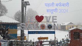 ❄️☃️ पहली बर्फबारी सलूणी 2024❄️🏔️